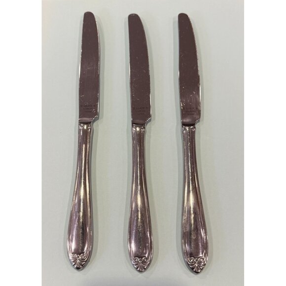 Lenox Unknown Pattern Discontinued Stainless Dinner Knives Flatware Vietnam - Picture 1 of 5